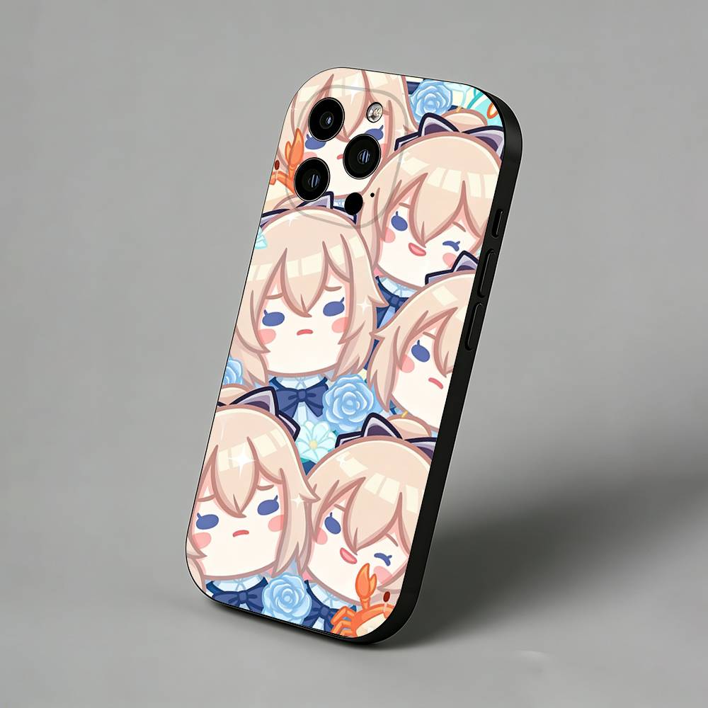 

Милый чиби персонаж Genshin Impact Чехол для iPhone 17 Air 16 Pro Max 16e 15 Plus 14 13 12 11 Защитная задняя крышка iPhone12mini