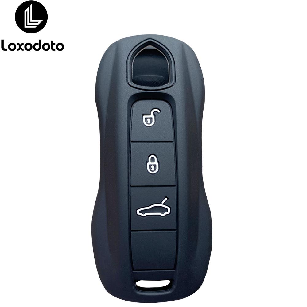 

For Porsche Macan Boxster Cayman Panamera 718 911 986 987 981 971 Taycan Cayenne Silicone Car Key Case Keyless Cover Key Shell чёрный