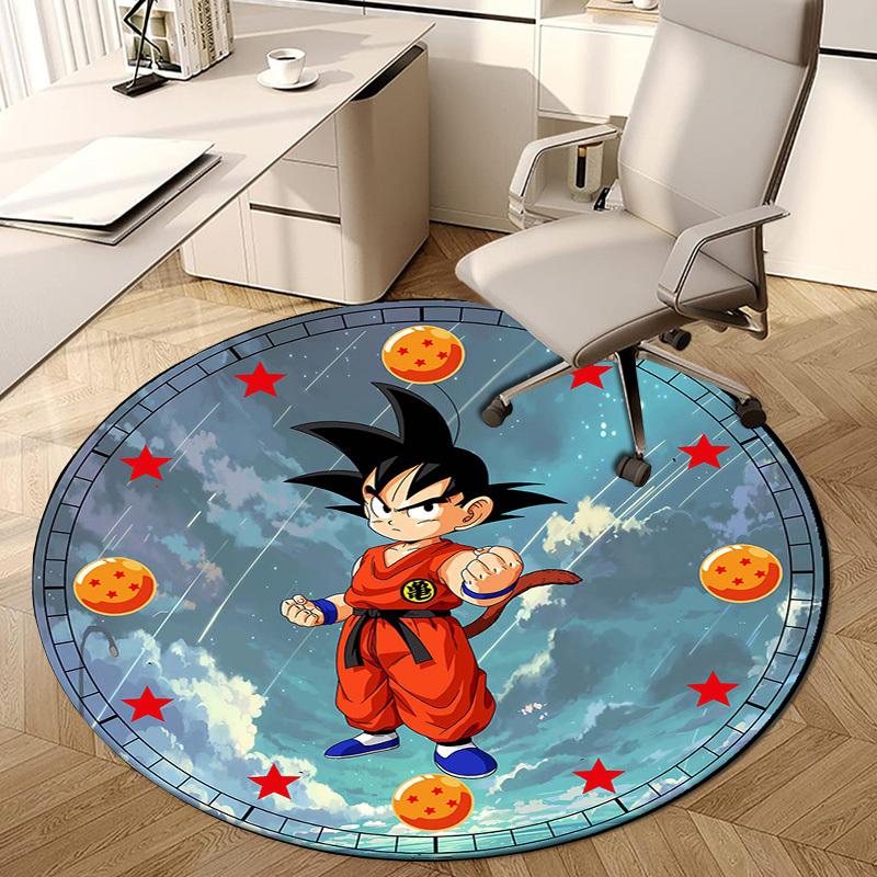 1pc Dragon Ball Z Goku Round carpet, Made of Polyester,Perfect for Decorating Office Chairs, Living Rooms,fplt031