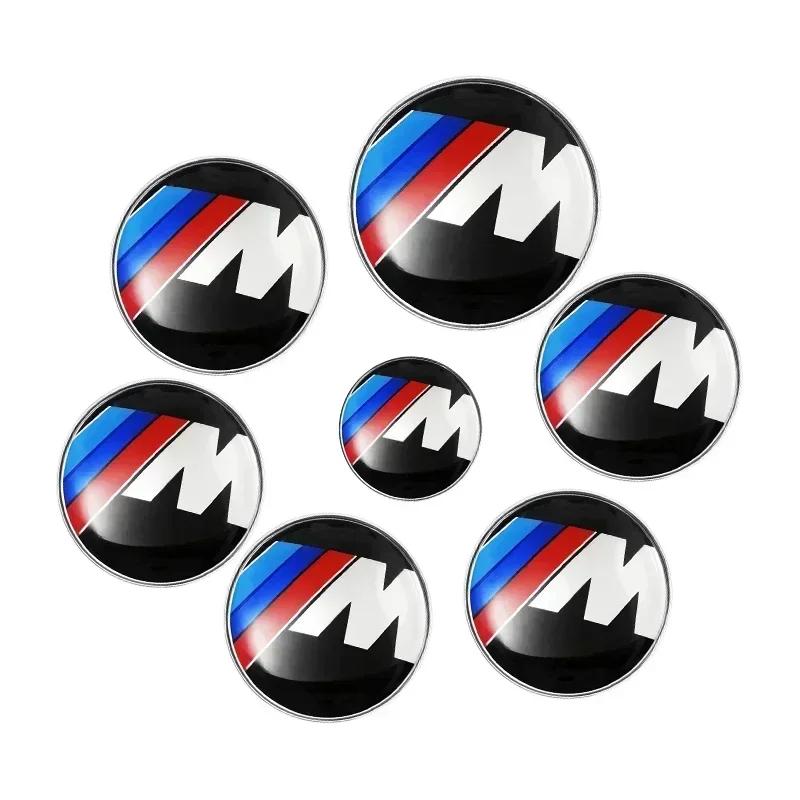 7 Pezzi Emblema Cofano Anteriore Auto Logo 50° Anniversario 82mm + Distintivo Posteriore 74mm + Coprimozzo Ruota 68mm Copertura Decorativa Styling per BMW M
