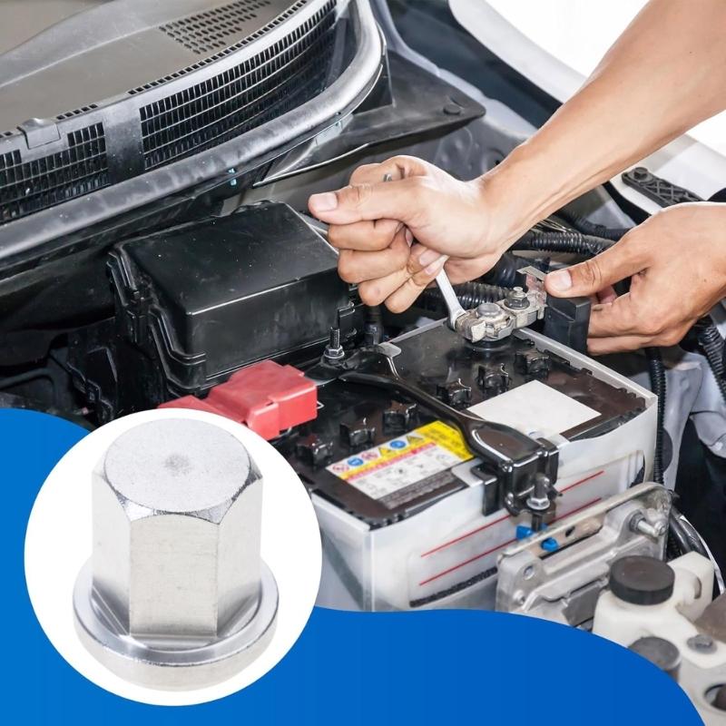 10PCS Corrosion Resistant Battery Post Nut Closed Top Designs Battery Terminals Part for Reliable Electrical Connection