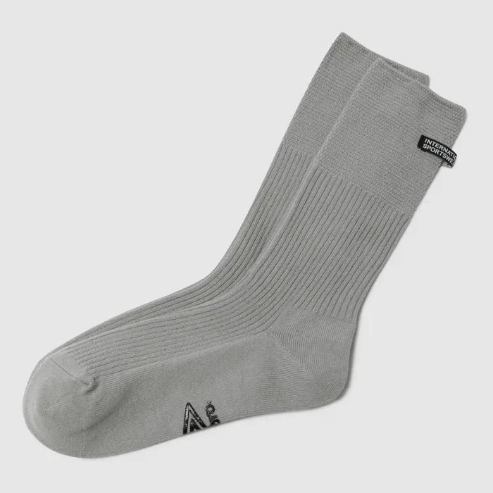 Label Knit Crew Socks Grey UR222CSC56