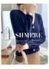 Elegant Women's V-neck Cashmere Jacquard Cardigan - Soft Knitwear for Autumn & Winter