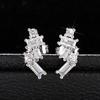 Chic Trendy Stud Earrings with Shiny Cubic Zirconia Delicate Graceful Ear Accessories for Women Elegant Wedding Jewelry