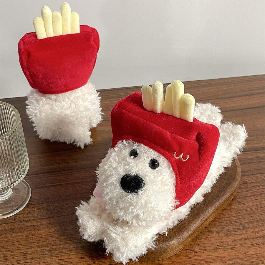 

Плюшевая собака Радостный браслет для снятия стресса Очаровательная игрушка-животное для подарков детям Fries Dog Ring