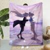 New Anime Girl Shiroko Blue Archive Printed Picnic Blankets Warm Blanket Soft and Comfortable Blanket Home Travel Birthday Gift