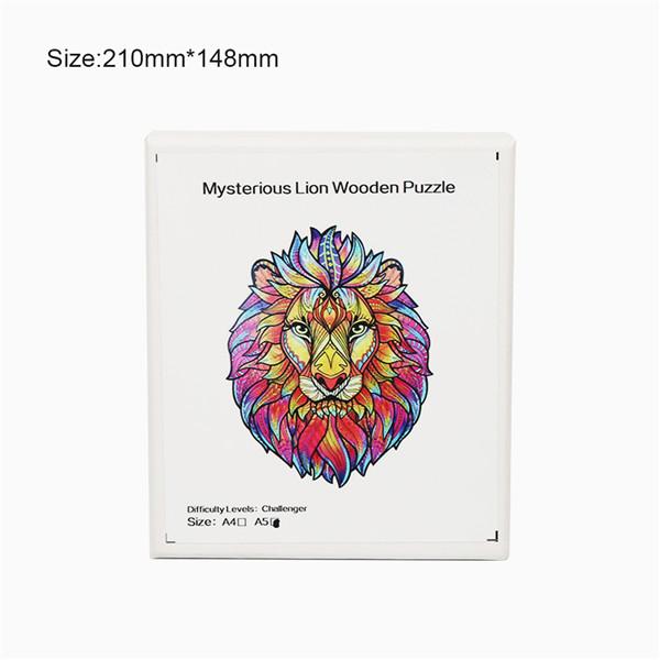 Creative Wooden Puzzle Cartoon Lion Design Adult Kids Toy Home Decor ...