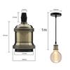 Retro E27 Ceiling Lamp Holder Pendant Light Socket Screw Fitting Base with Wire