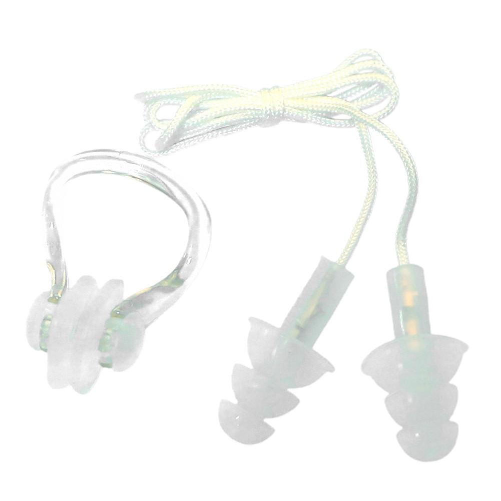 

Мягкие силиконовые беруши и зажим для носа, набор, чехол для детей, бассейн/море белый