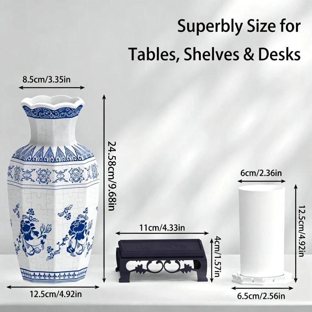 Artistic 3D Puzzle Vase Waterproof Flower Vase Jigsaw Home Decoration Vase  Housewarming Gift