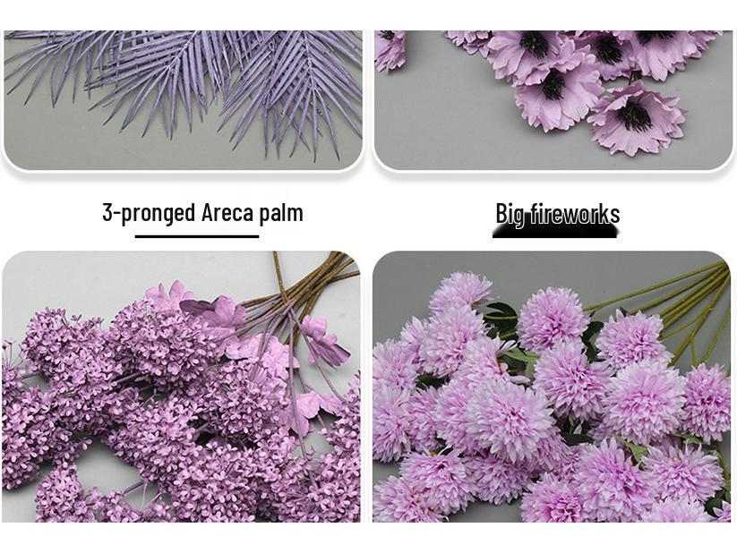 10-Piece Purple Floral Artificial Flower Set for Wedding and Aisle Decor