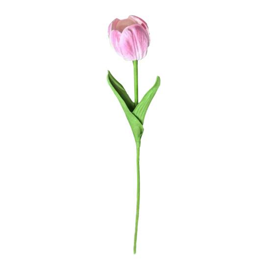 Real Touch Artificial Tulip Flower 13.7" PU Faux Tulips Lifelike Fake Tulip with Long Stem for Wedding Home Table Centerpiece Spring Garden Decor