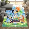 Bluey's Soccer Celebration Customize Text Carpet Suitable for Kitchen Game Room Bedrooms Decorate Room Anti-slip Rug Decorate Offices
