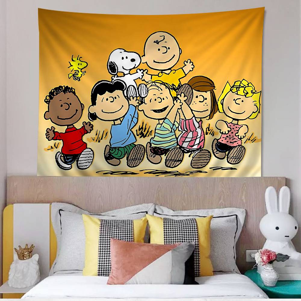 Cute Dog SSnoopy Printed Large Wall Tapestry Indian Buddha Wall Decoration Witchcraft Bohemian Hippie Wall Art Decor