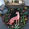 Pink Leopard Round Area Rug,Carpet Rug for Living Room Bedroom Sofa Playroom Decor,Non-slip Floor Mat