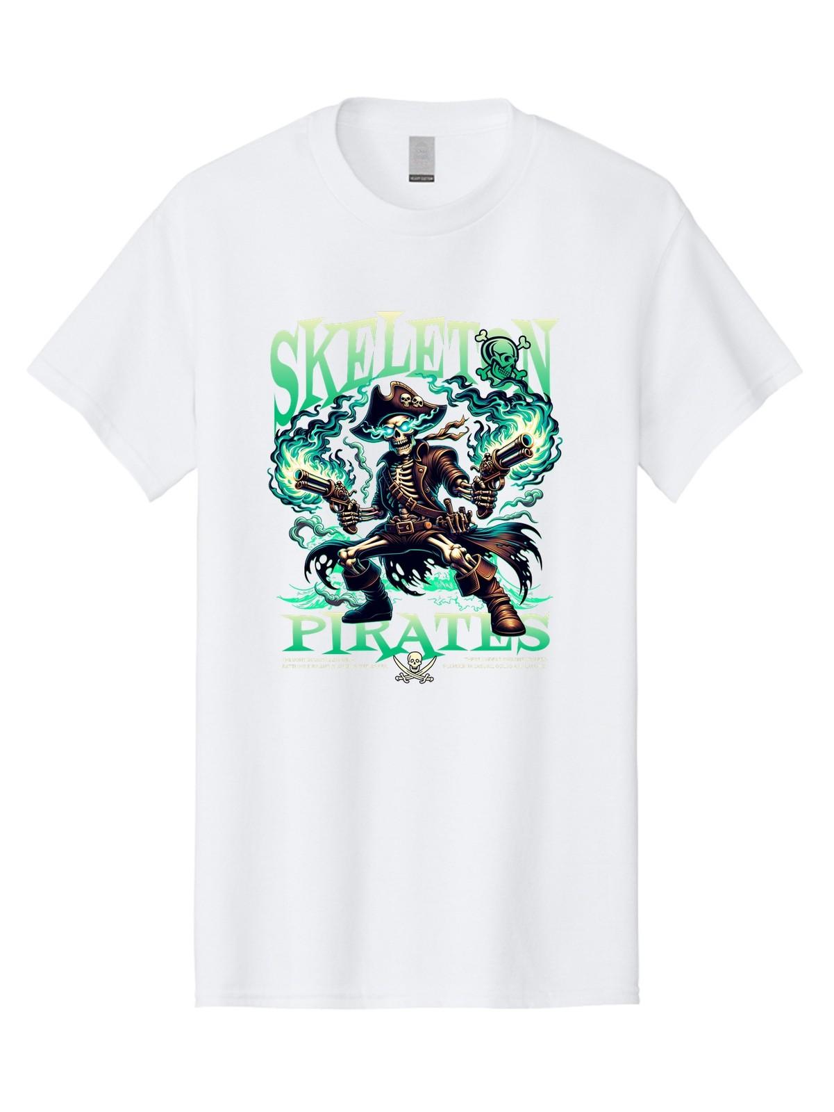 Skeleton-Pirates Mens Graphic Tee,100% Cotton,Casual Summer Wear S
