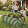 6x3x2ft Galvanized Raised Garden Bed Kit Metal Planter Box Outdoor for Vegetables Fruits Herbs Flowers Olive Green