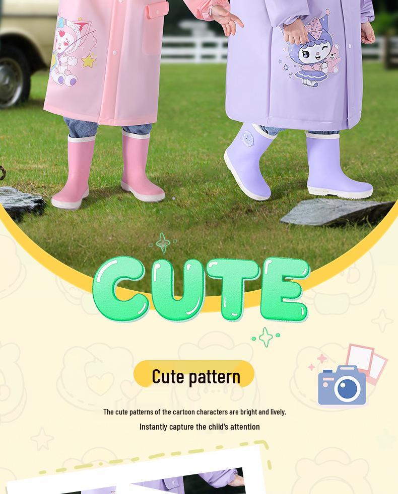 Kids' Stormproof Raincoat with Backpack Space - One-Piece Full-Body Poncho for Primary School Students