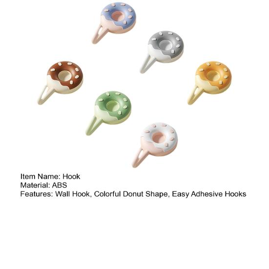 6PCS Adhesive Wall Hooks Colorful Design Extra Sticky Storage Hooks No Drill Needed Hanging Hook for Bathroom Kitchen