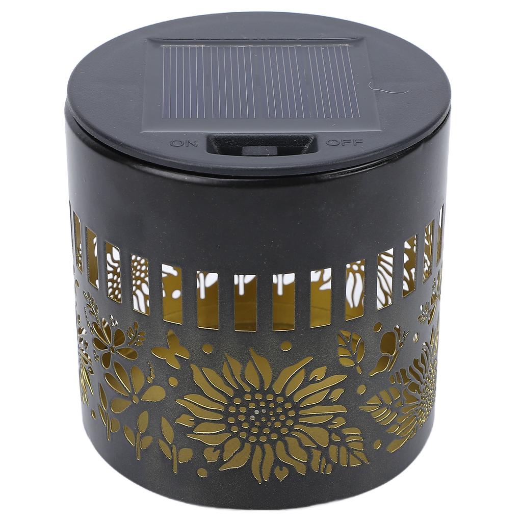 Decorative Solar Wall Light Sunflower Pattern IP65 Water Proof Metal Solar Powered Fence Light for Outdoor Garden