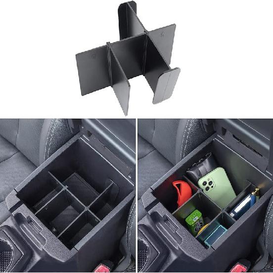 JKCOVER Center Console Dividers Organizer Compatible With Toyota Tacoma 2016-   Accessories,Ert Box ABS Secondary Storage