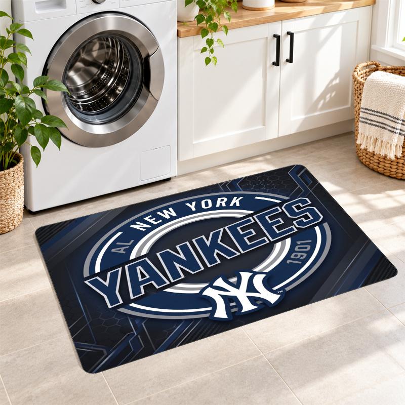 Flannel Kitchen Mat New York Yankees Soft Area Rug Non Slip Floor Carpet Home Decoration