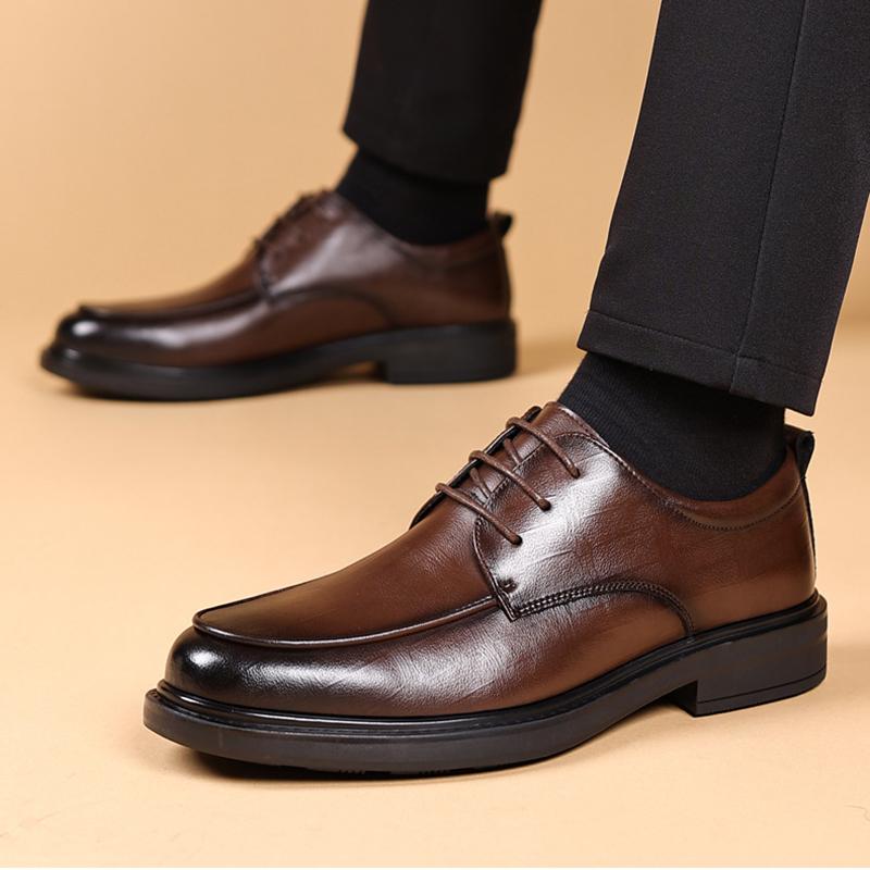 Men's Leather Shoes 2024 Autumn Business Outdoor Casual Formal Inner Height Increase 6CM Groom Wedding Suit Shoes Size 37-45