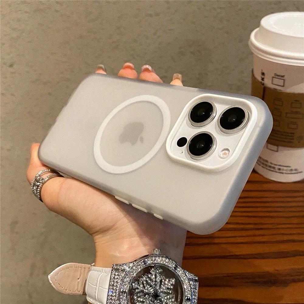 

Матовый прозрачный чехол Candy Magnetic Wireless Charging для Xiaomi 14T Pro 14 Ultra POCO X6 Pro 5G M6 4G F6 C65 C61 для Magsafe Cover Xiaomi 14T Pro белый