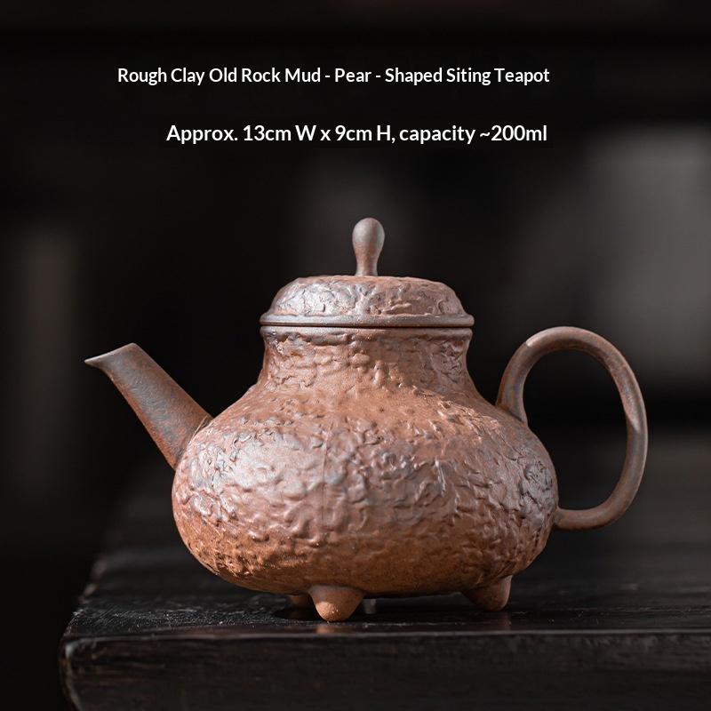 

Coarse Pottery Old Rock Clay Teapot Retro Household Tea Brewing Pot Chinese Zen Single Pot Tea Infuser Tea Kettle