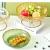 Light Luxury High Foot Fruit Plate Plastic Metal Home Living Room Candy Snacks Storage Decoration