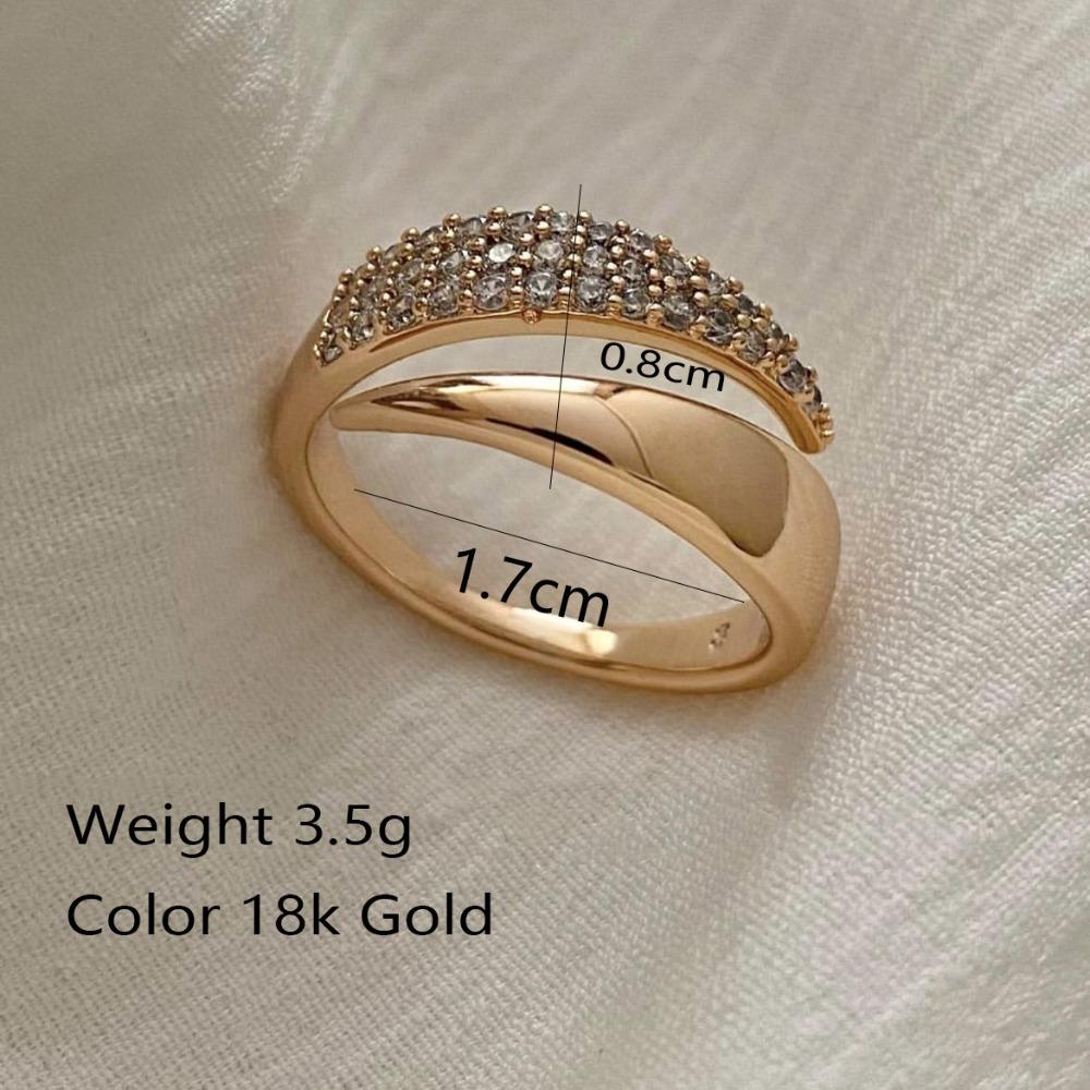 Fashion Irregular Geometry Full of Zircon Rings Personality Multilayer Index Finger Ring for Women Charm Jewelry Accessory Gifts