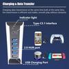 USB C Hub, 5 In 1 USB Hub High‑Speed Expansion Adapter with USB3.0 Type‑C Ports for PS5 Console, Support 4 USB Data Output Ports