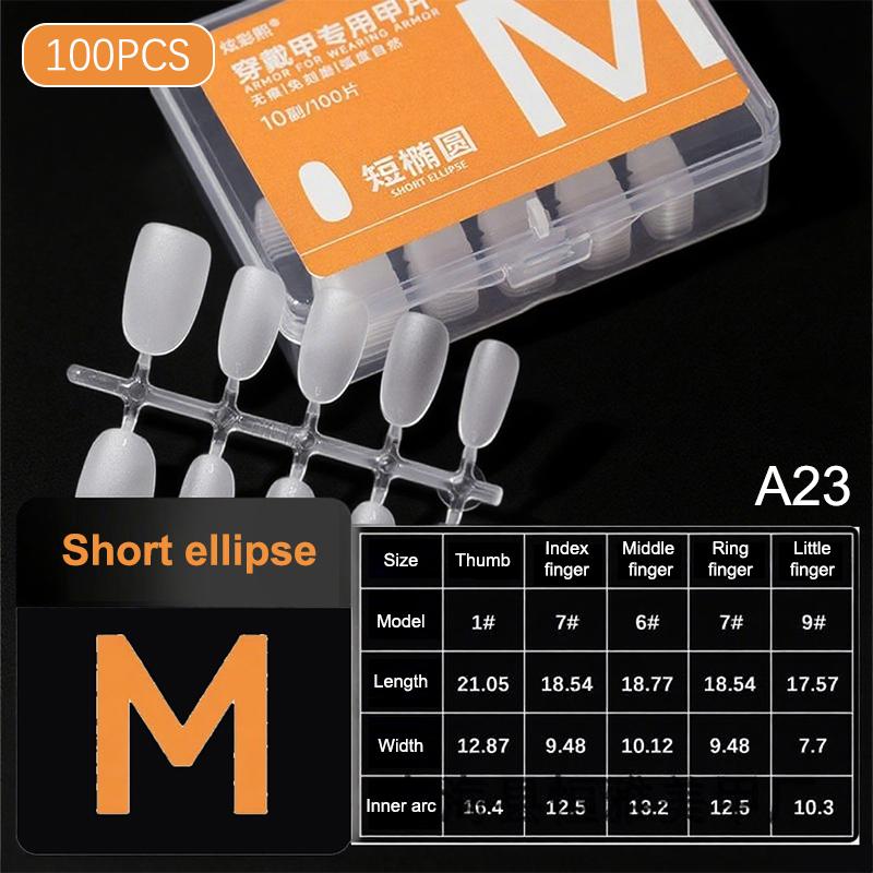 {MX} 100pcs Clear Full Cover Press On Nail Tips Ultra-Thin False Nails Patches Gel Nail Art Extension Manicure Accessories