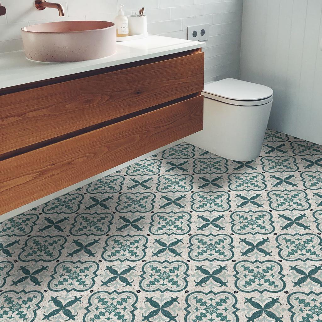 Supply Self-Adhesive Floor Sticker Portuguese Tile Self-Adhesive Living Room Decoration Waterproof Thickened Floor Sticker