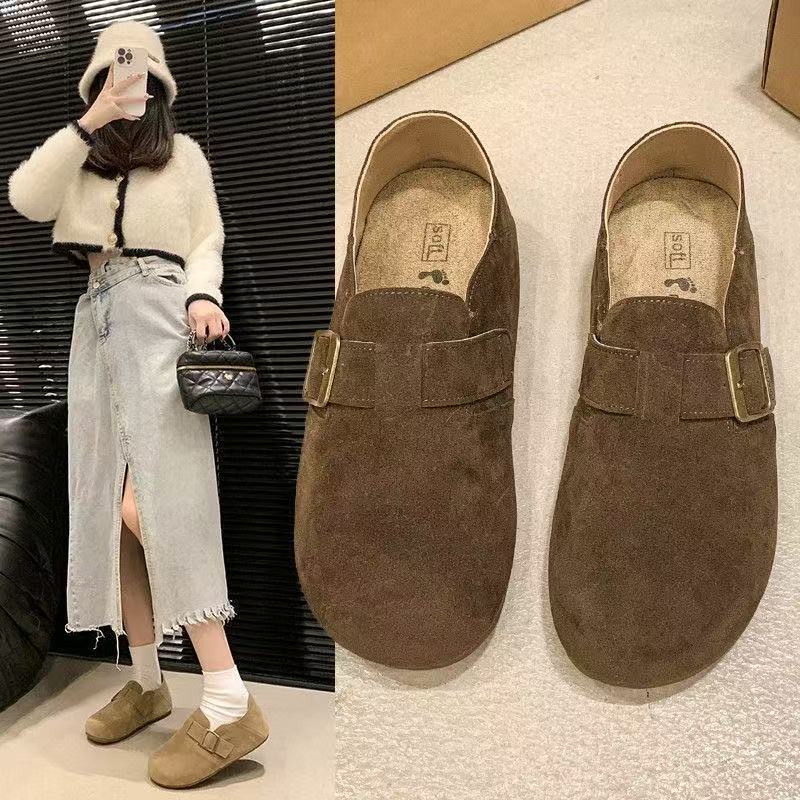 Birken shoes new lazy Doudou Boken flats retro ugly cute Mori soft-soled shoes