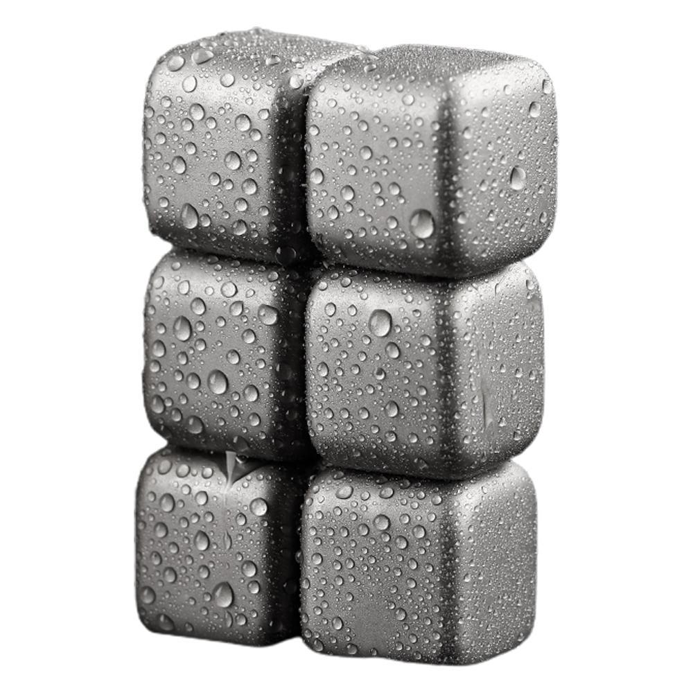 Ti Whiskey Stones Set Reusable Ti Metal Ice Cubes Non-Melting Refreezable Chilling Rocks for