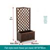 Carbonized Anti-Corrosion Wood Planter Box with Climbing Frame for Outdoor Balcony or Courtyard