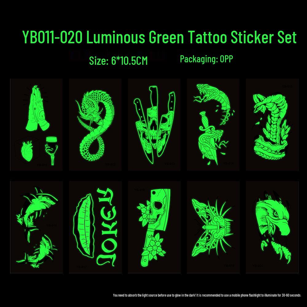New Two-Color Luminous Tattoo Stickers for Nightclubs and Concerts
