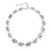 Salircon Colliers Punk Créatifs Étoile à Cinq Branches pour Hommes Argent Vintage Chaîne de Clavicule Réglable Bijoux Tendance Rue