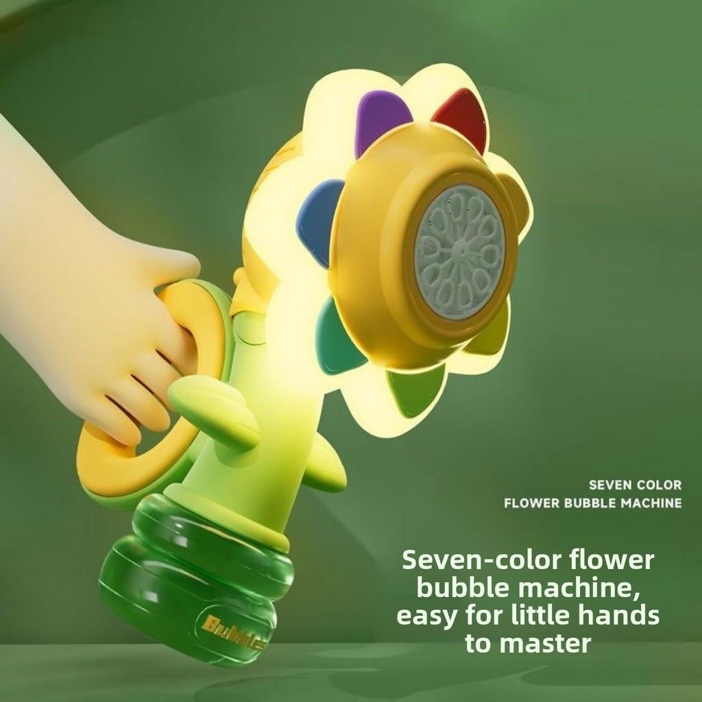 Kids Electric Bubble Toy With Sunflower Design And Usb Power For Handeye Coordination And Fun