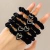 Heart Shape High Elastic Hair Rope Flannel Mini Hair Tie Durable Small Intestine Hair Band  Woman's