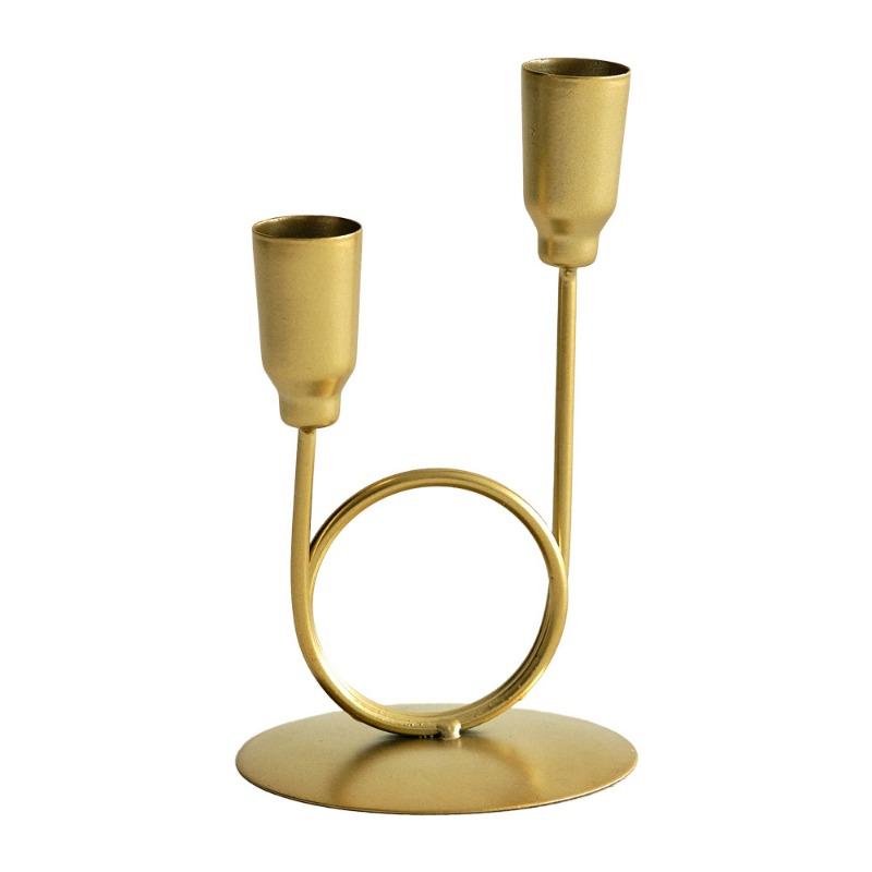 Ironwork U-shaped Double-ended Metal Candlestick Dining Table Candles Utensils Decorative Ornaments
