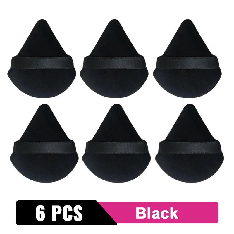 2/6ks Triangle Powder Puff Houba na make-up na obličej Soft Velvet Cosmetic Puff Blender Beauty Foundation Sponge Make-up příslušenství