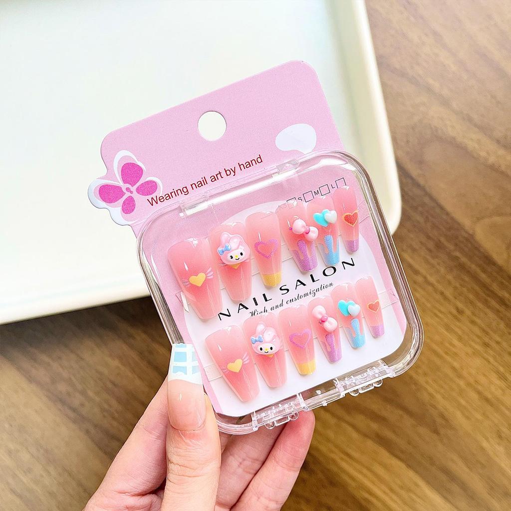 Pegatinas de Uñas Portátiles de Dibujos Animados para Niñas - Estilo Largo Blanqueador de Uñas, Nuevo Diseño 2026 para Uñas de Niñas Medianas y Grandes