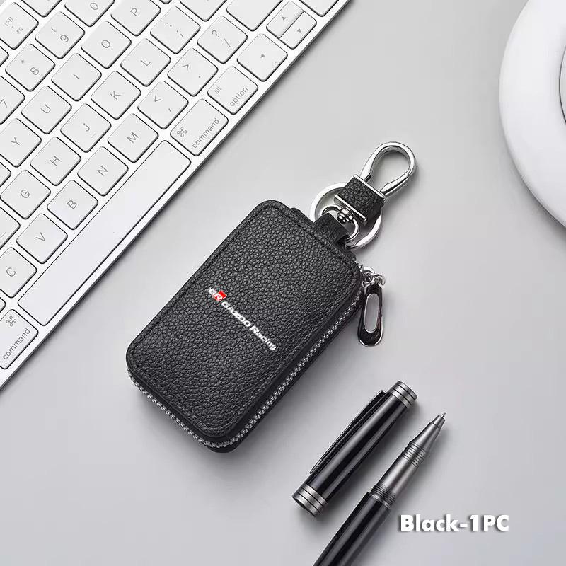 Leather Car Keychain Bag Organizer Key Zipper Case Bag Protection Cover For Toyota Chr Corolla Camry Rav4 Yaris GR Prius