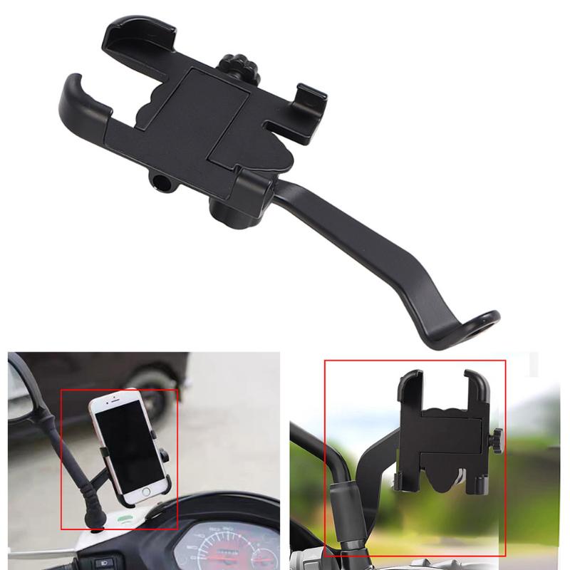 360 Degree Adjustable Motorcycle Bicycle Phone Stand Rearview Mirror Handlebar Mount for Takeaway Safe and Sturdy