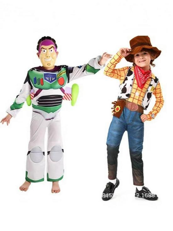 Buzz Lightyear & Woody Halloween Cosplay Jumpsuit - Toy Story Anime Performance Kostüm