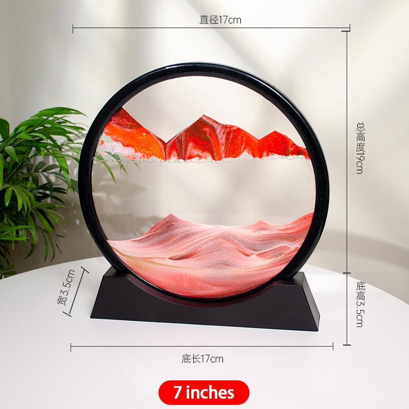 3D Flowing Sand Painting 7-inch Desktop Decoration Home Living Room Decoration Office Ecological Flowing Sand Painting Crafts