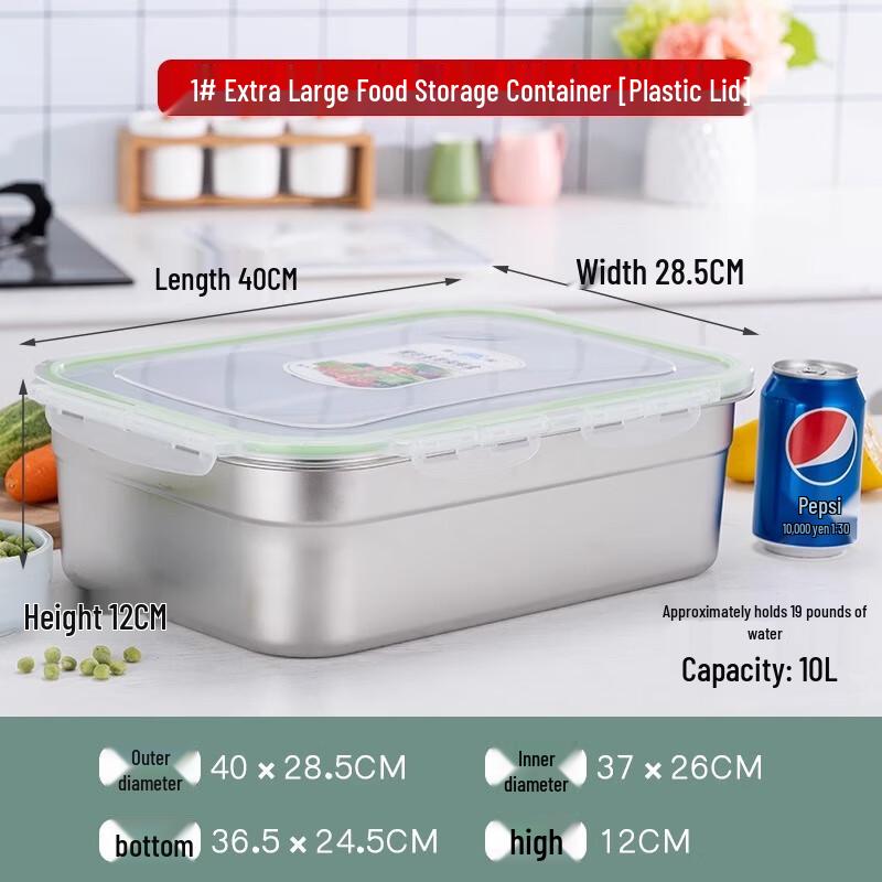 Extra Nagy Rozsdamentes Acél Élelmiszertároló