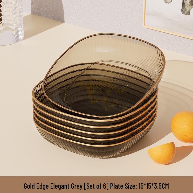 Elegant Transparent Vinegar and Snack Dish - Food Grade Plastic Plate for Dipping Sauces